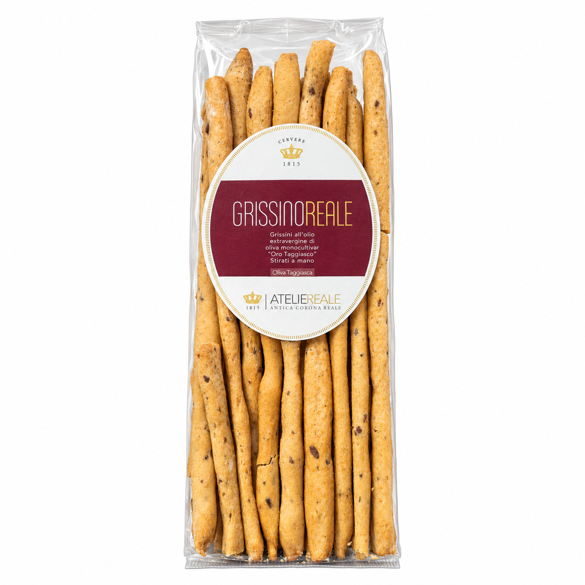 ATELIEREALE Grissino Reale Olio EVO alle Olive Nere 200 g