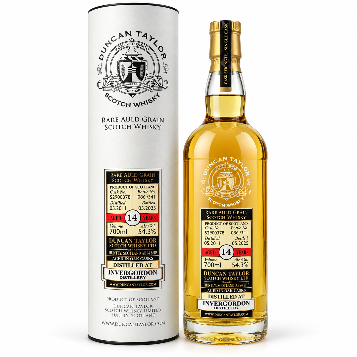 DUNCAN TAYLOR RARE AULD Invergordon Single Grain 2011 14 Anni 54,3% 0,70 L