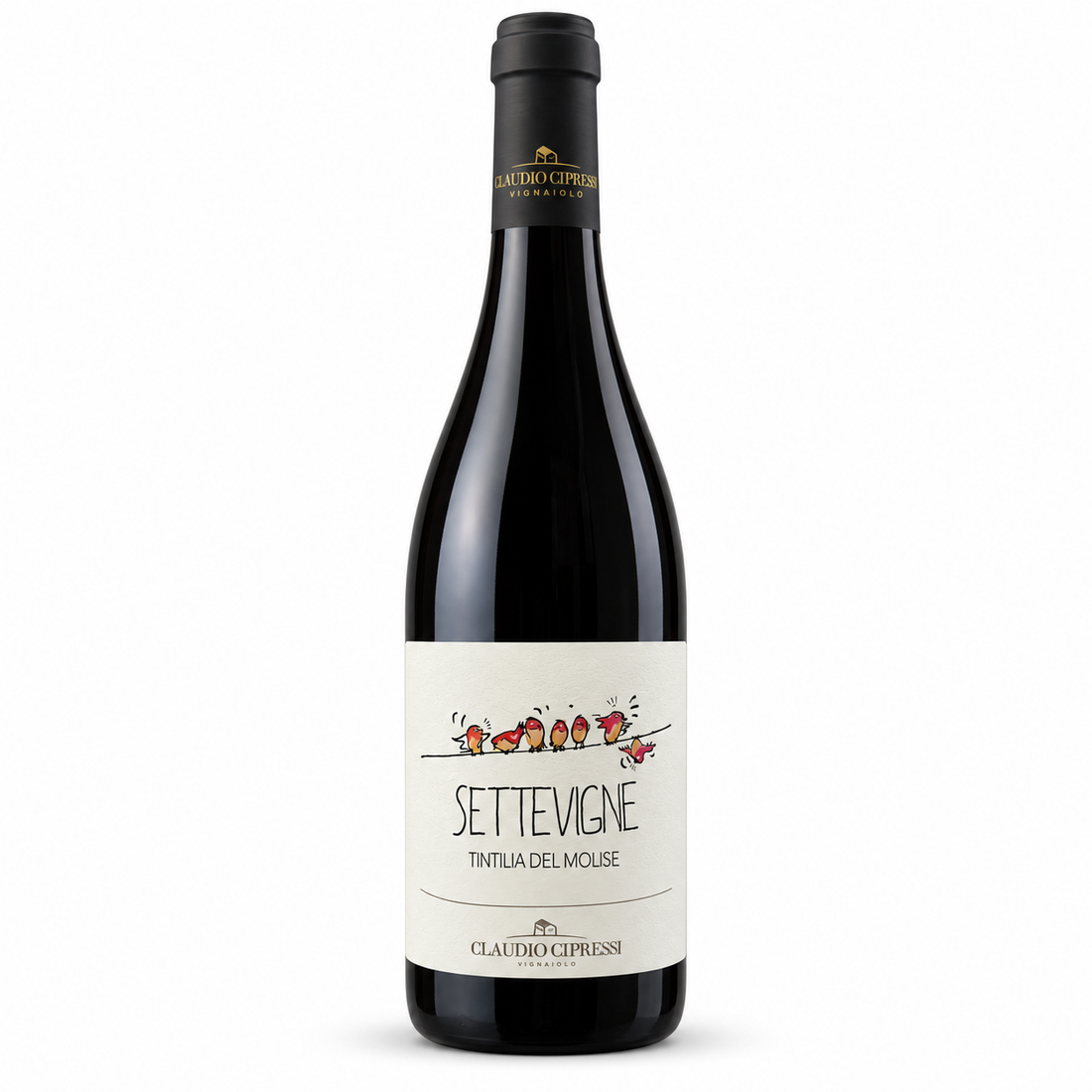 Bottiglia Settevigne Tintilia del Molise DOP 2019 biologico di Claudio Cipressi, Cinque Grappoli Bibenda 2027