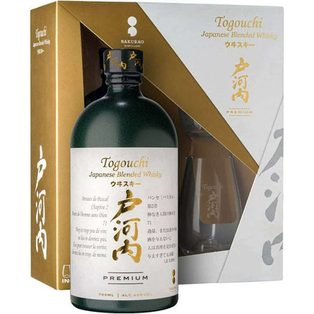 Togouchi Japanese Blended Premium Whisky Box con 2 bicchieri (70CL, 40.0% Vol.)