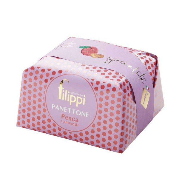Pasticceria Filippi PANETTONE CON PESCA CANDITA E AMARETTI 1kg