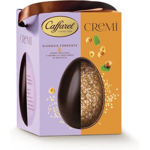 Uovo Cremì gianduia fondente e crema nocciola e granella croccante di nocciole- Caffarel