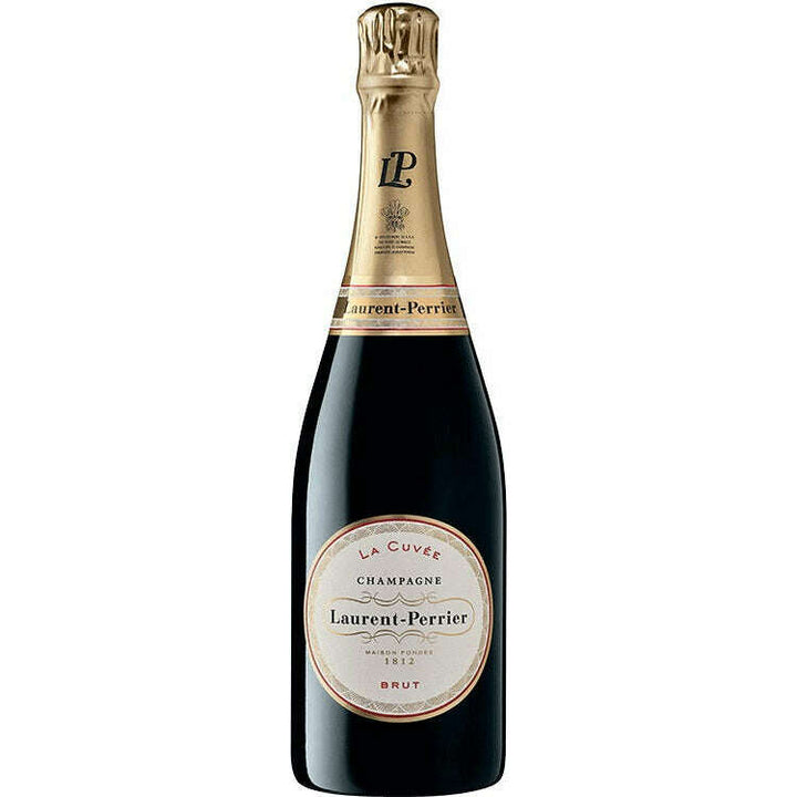 Laurent-Perrier La Cuvée Brut Champagne, bottiglia su fondo bianco