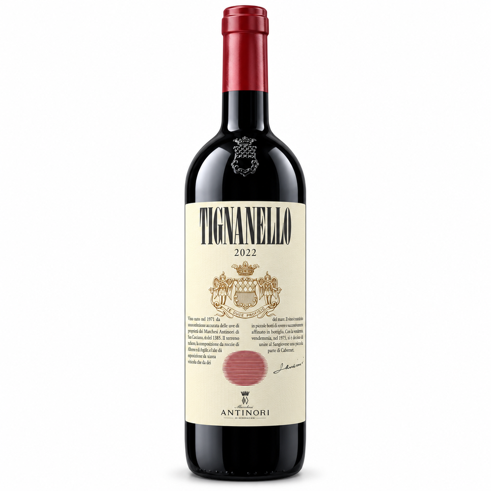 Tignanello 2022 Marchesi Antinori, bottiglia da 75 cl vista frontale