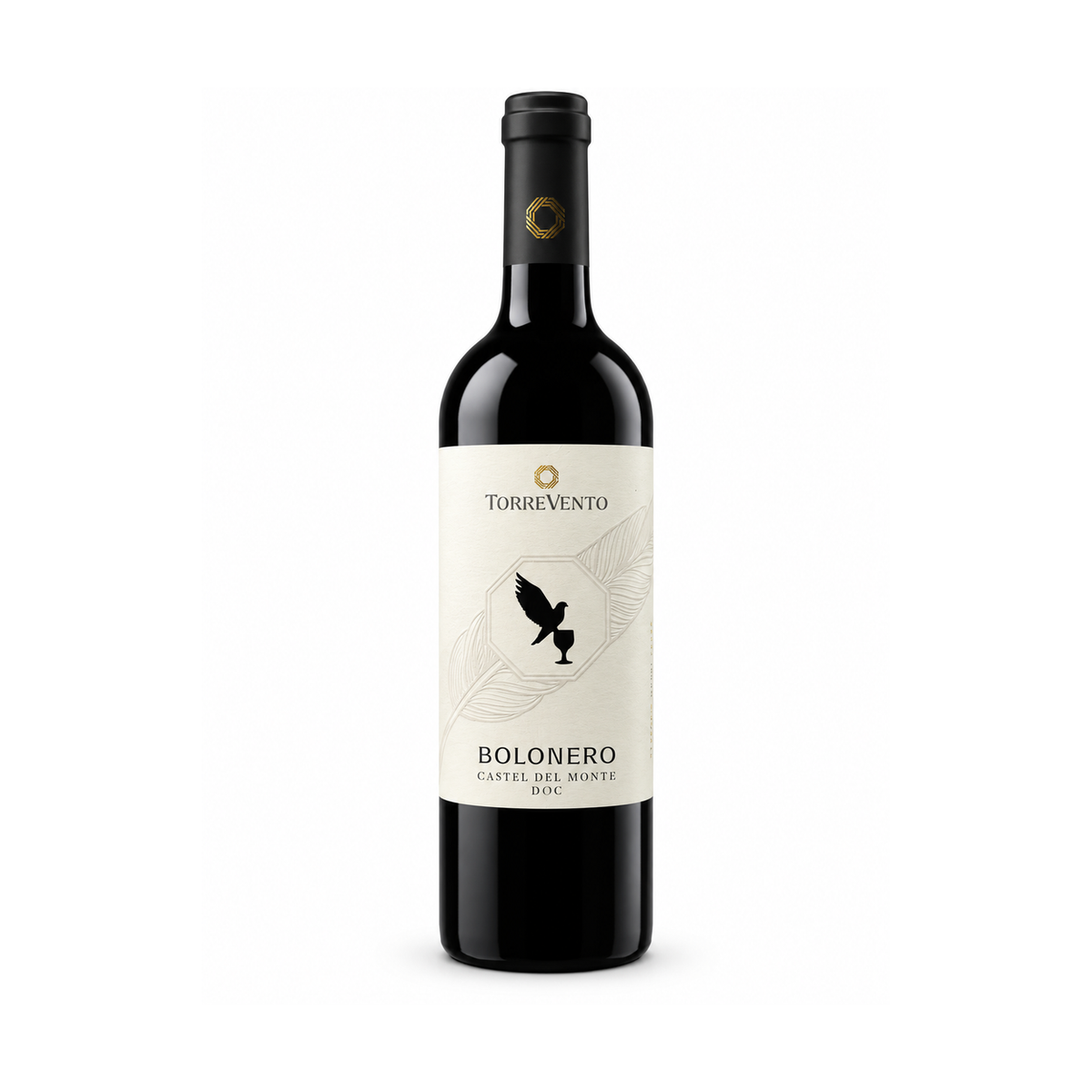 CANTINE TORREVENTO Bolonero Castel del Monte DOC Rosso 2022 - bottiglia su fondo bianco