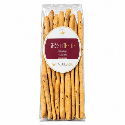 ATELIEREALE Grissino Reale Olio EVO alle Olive Nere 200 g