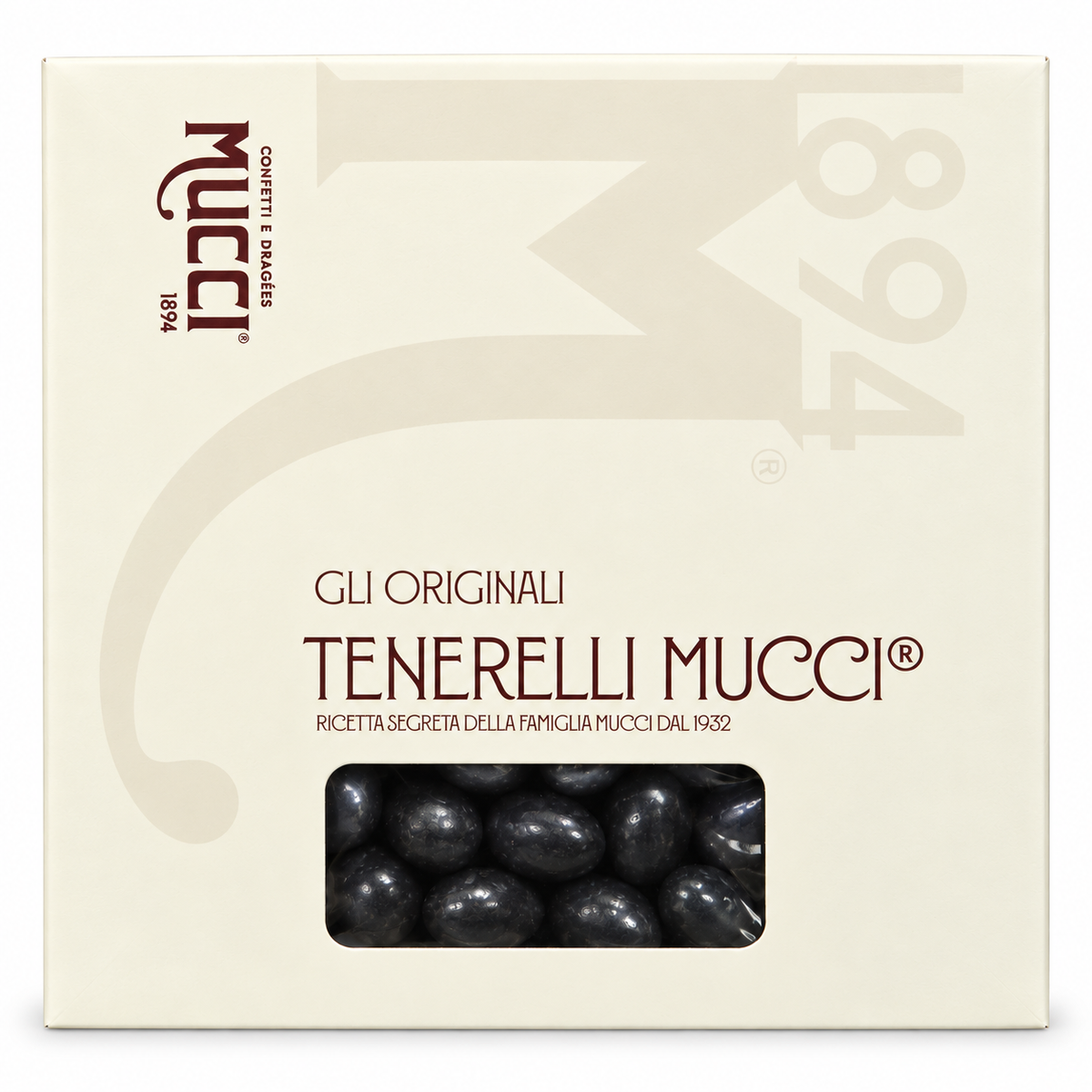 MUCCI GIOVANNI Tenerelli Mucci Neri, scatola da 1 kg con confetti neri