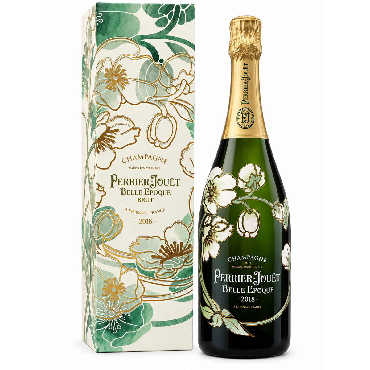 PERRIER-JOUËT Belle Epoque Champagne Brut 2018 Astucciato 0,75 L 12,5% Vol. – immagine prodotto su sfondo bianco