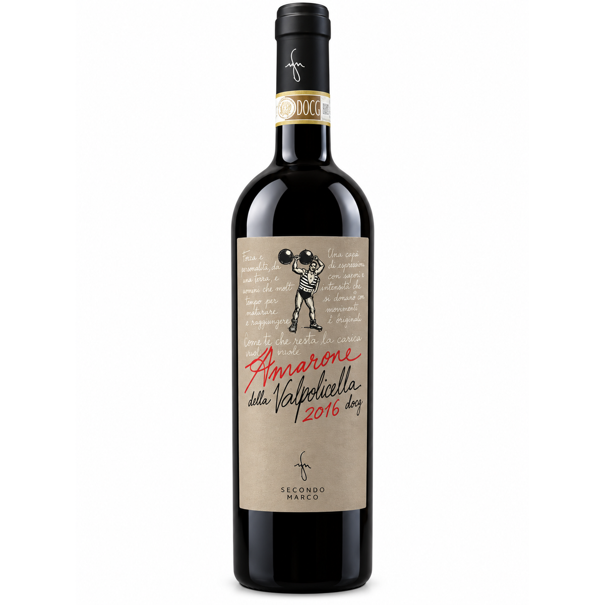 Secondo Marco Amarone della Valpolicella Classico DOCG 2016 75 cl su fondo bianco