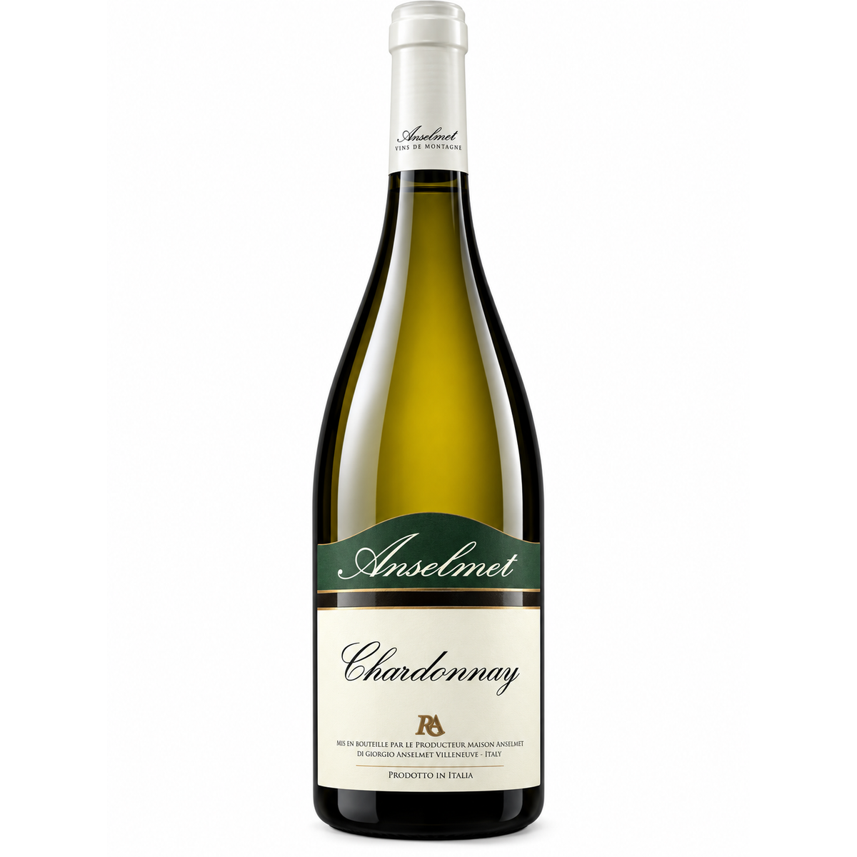 Maison Anselmet Chardonnay Valle d'Aosta DOC 2025 75 cl – immagine prodotto su sfondo bianco