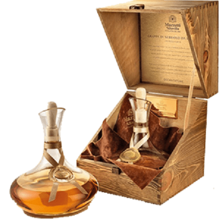 Grappa Mazzetti d'Altavilla Decanter in Cassetta legno - grappa di Barolo 70cl 40% vol