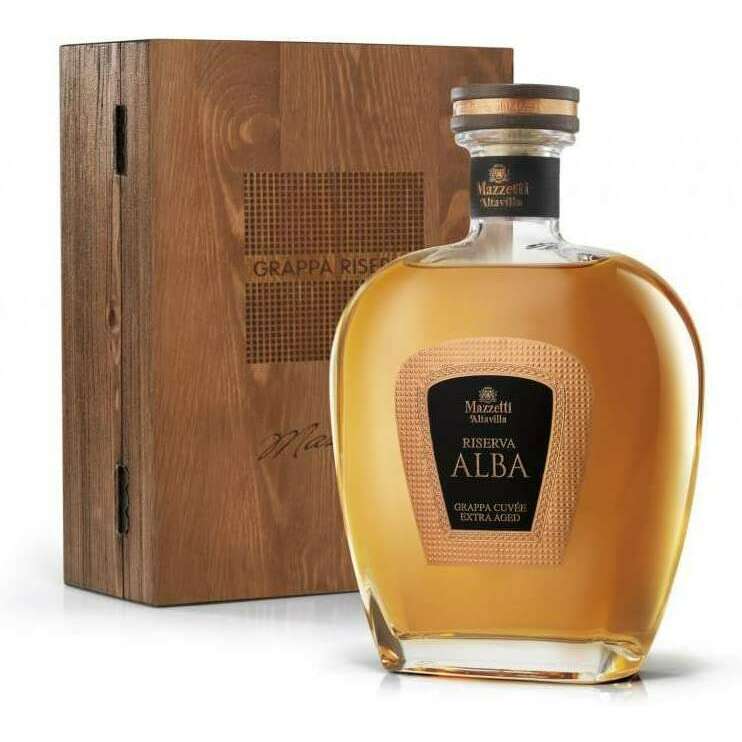 MAZZETTI D' ALTAVILLA Grappa Riserva Alba invecchiata 18 mesi (70CL, 43.0% Vol.) - Cofanetto in legno