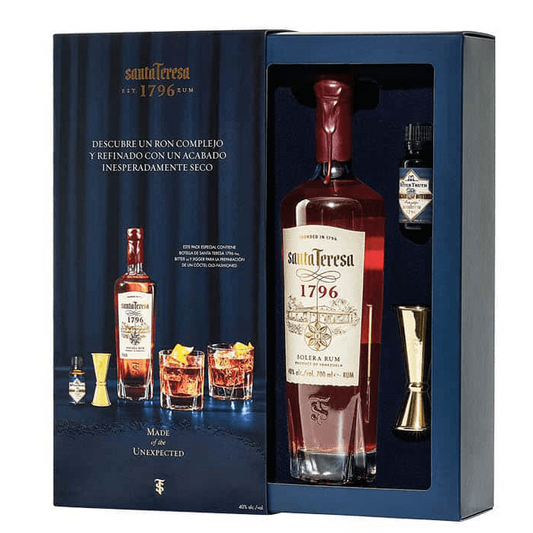 Rum Santa Teresa 1796 Old Fashioned Kit Giftbox (1 bt Cl 70 + 1 Bitter 2 cl + 1 Jigger)