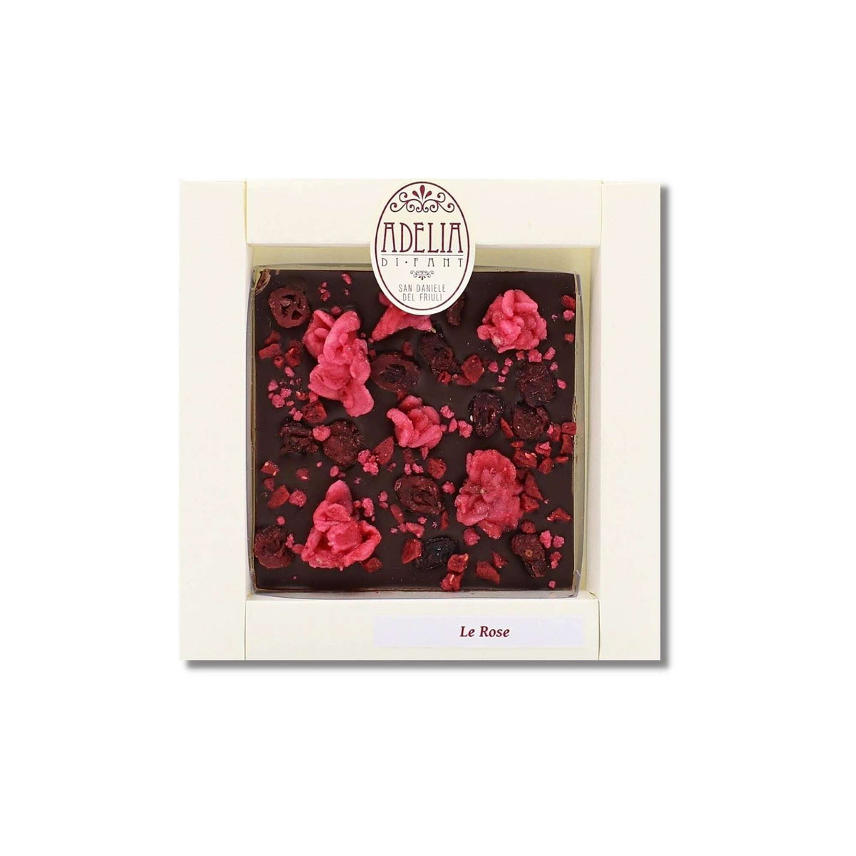 Adelia di Fant Sinfonia Le Rose Quadra Extra Fondente con Rose Cristallizzate 100 g