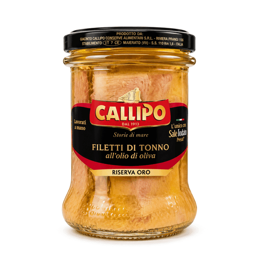 CALLIPO Riserva Oro Filetti di Tonno all'Olio di Oliva 200 g Vaso Vetro