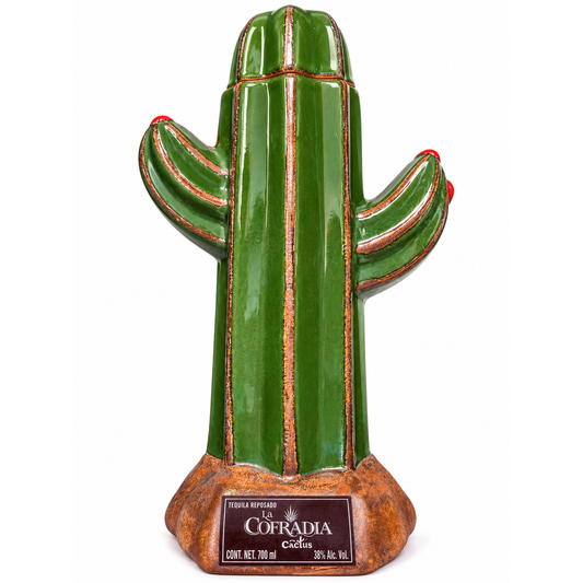 La Cofradia Cactus Reposado Tequila 38% 0,70 L bottiglia in ceramica - vista prodotto